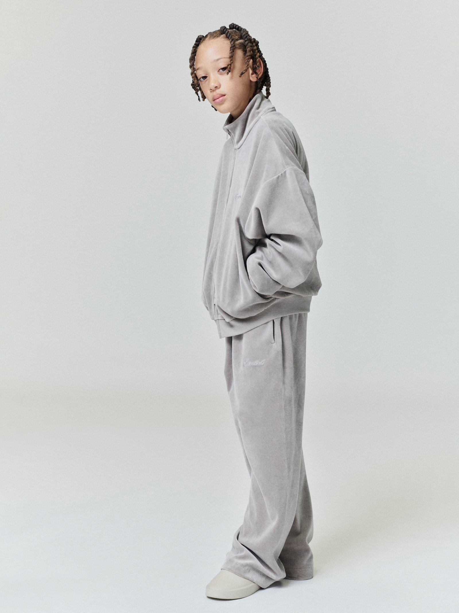 Kids Velour Classic Track Jacket - Image 3